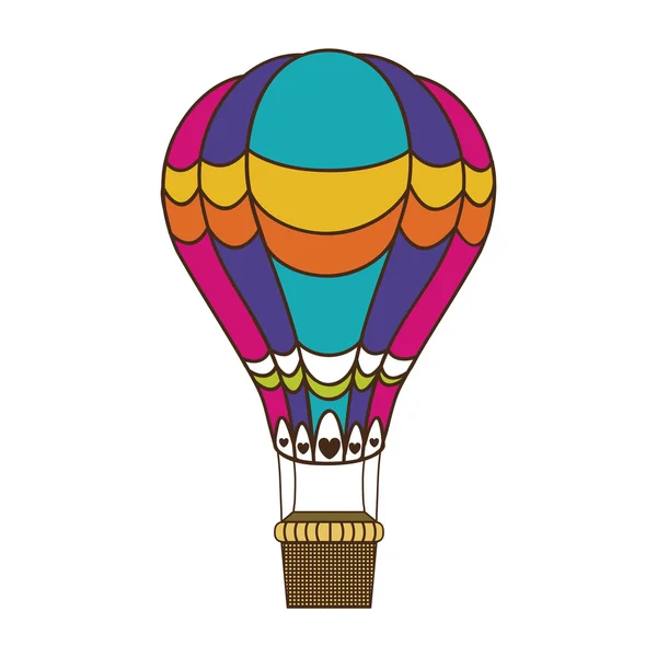 Hete lucht ballon pictogramafbeelding — Stockvector