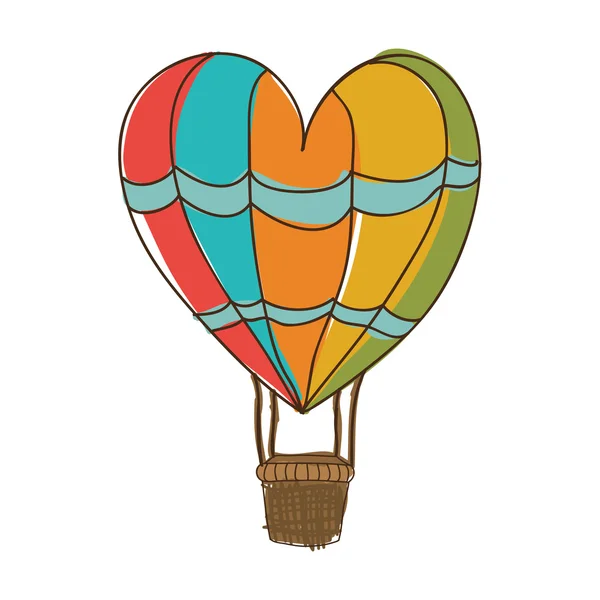Obrázek ikony horkovzdušný balón — Stockový vektor
