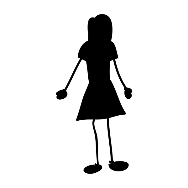Imagen icono de mujer de dibujos animados — Vector de stock