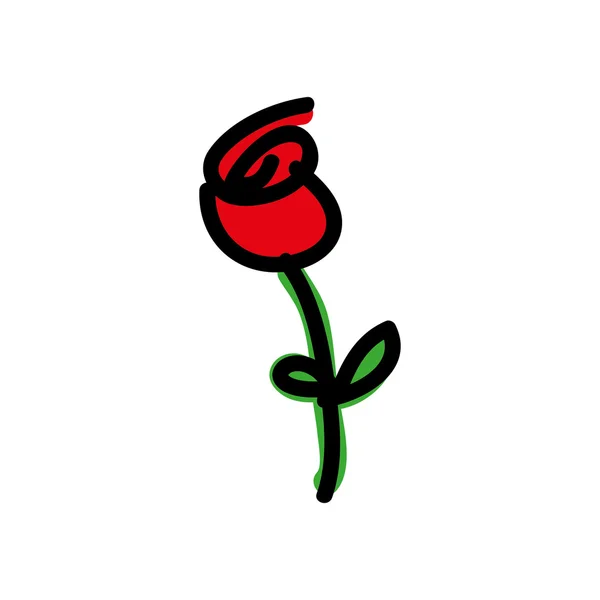 Изображение иконы розы мультфильма — стоковый вектор