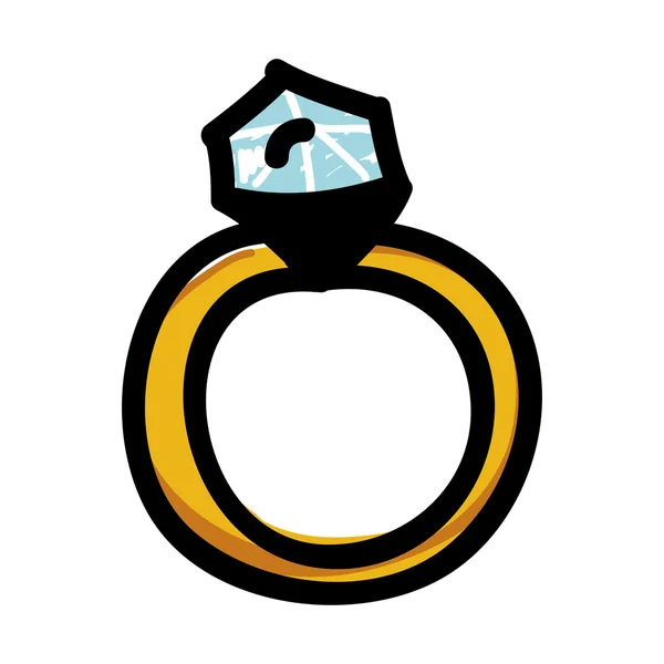 Engagement ring cartoon icon image — Stock Vector