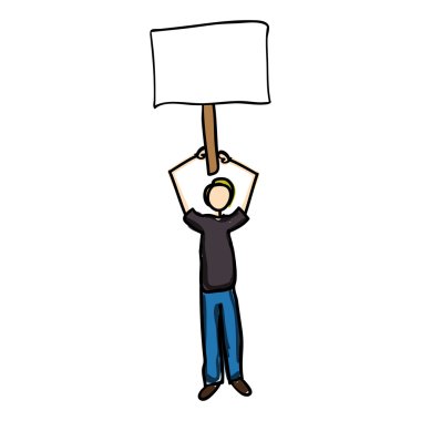 simge görüntüsünü adam holding boş işareti karikatür