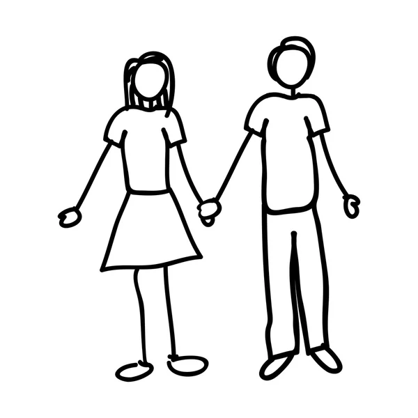 Homme et femme couple icône image — Image vectorielle