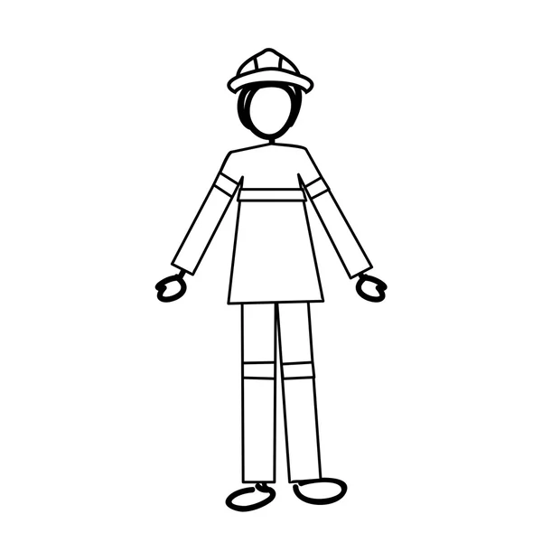 Image icône de dessin animé pompier — Image vectorielle