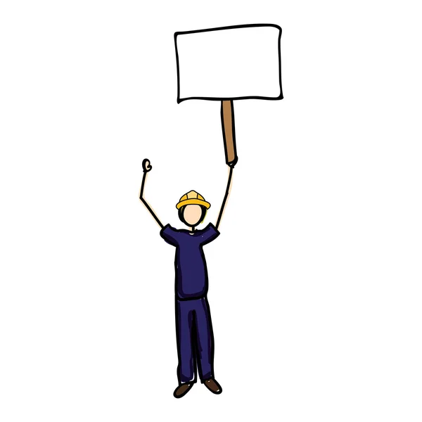 Construction engineer cartoon icon image — Stock vektor