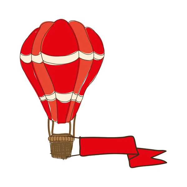Hot air balloon cartoon icon image — Stock vektor
