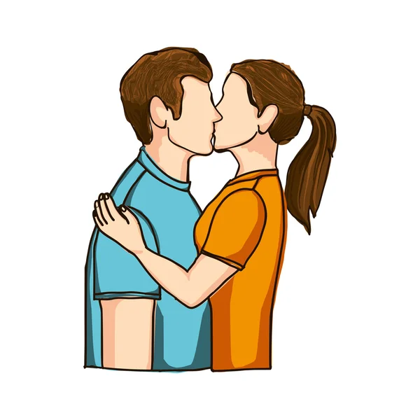 Pareja hombre y mujer icono imagen — Vector de stock