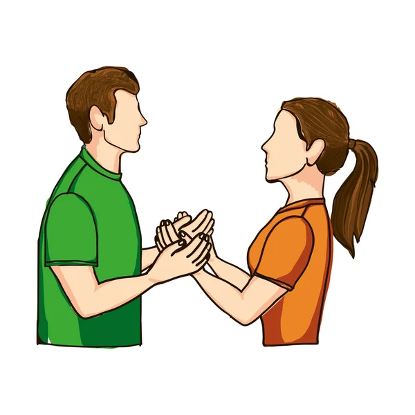 Couple homme et femme icône image — Image vectorielle