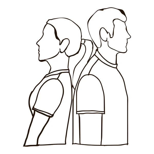 Pareja hombre y mujer icono imagen — Vector de stock