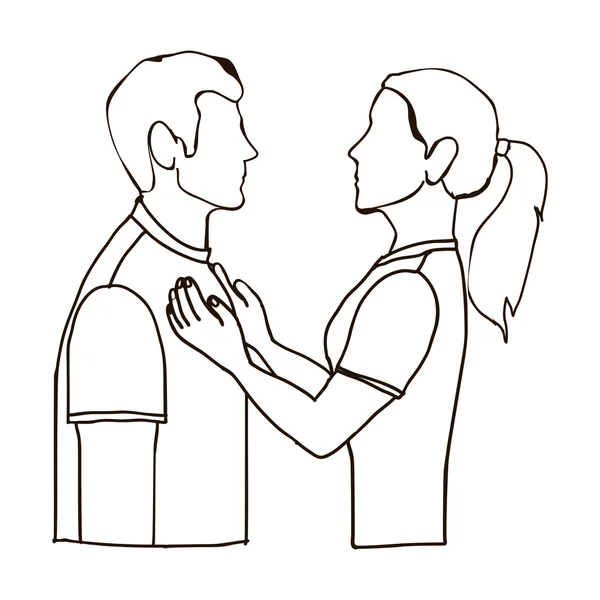 Pareja hombre y mujer icono imagen — Vector de stock