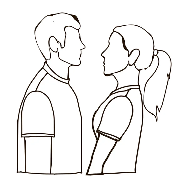 Pareja hombre y mujer icono imagen — Vector de stock