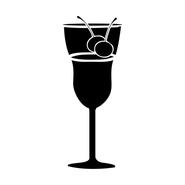 Cocktailglas pictogramafbeelding — Stockvector