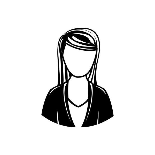 Obrázek ikony portrét ženy — Stockový vektor