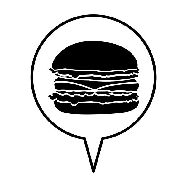 Hamburguesa pictograma icono imagen — Vector de stock