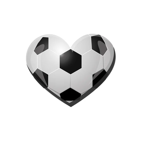 Зображення футбольної кулі у формі серця — стоковий вектор