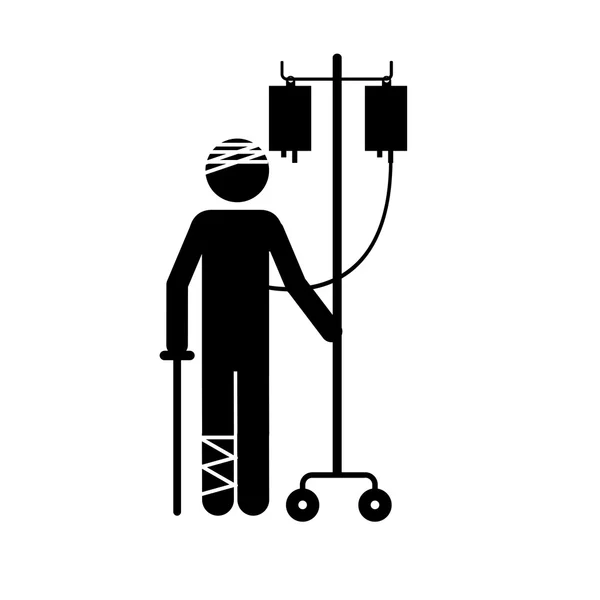 Immagine icona persona ferita — Vettoriale Stock