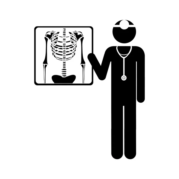 Immagine icona radiografia del torace — Vettoriale Stock