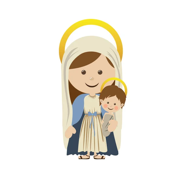 Virgen María icono imagen — Vector de stock