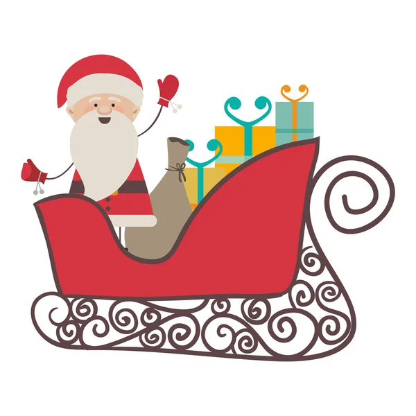 Santa claus cartoon pictogramafbeelding — Stockvector