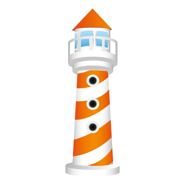 縞模様の灯台アイコン画像 — ストックベクタ