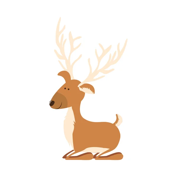 Imagen icono de dibujos animados de ciervos — Vector de stock