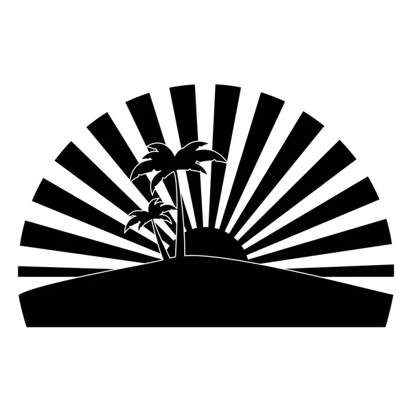 Emblema stile isola tropicale icona immagine — Vettoriale Stock