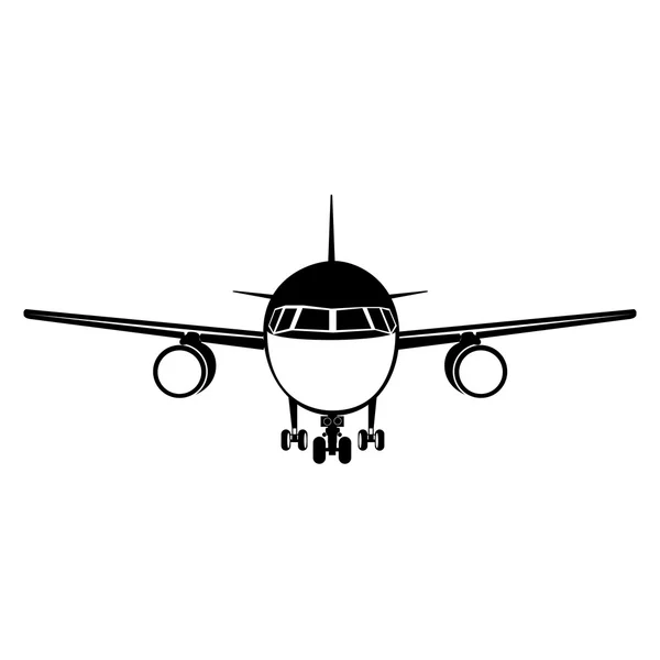 Imagen del icono de vista frontal del avión — Vector de stock