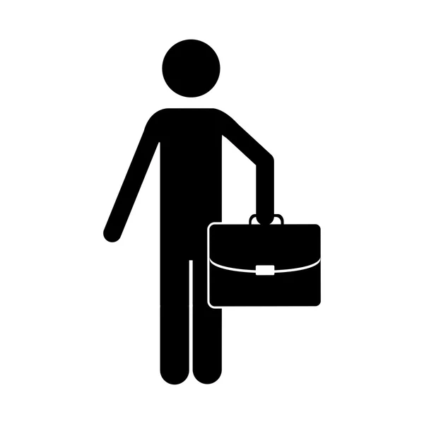 Businessman with briefcase icon image — Stock Vector