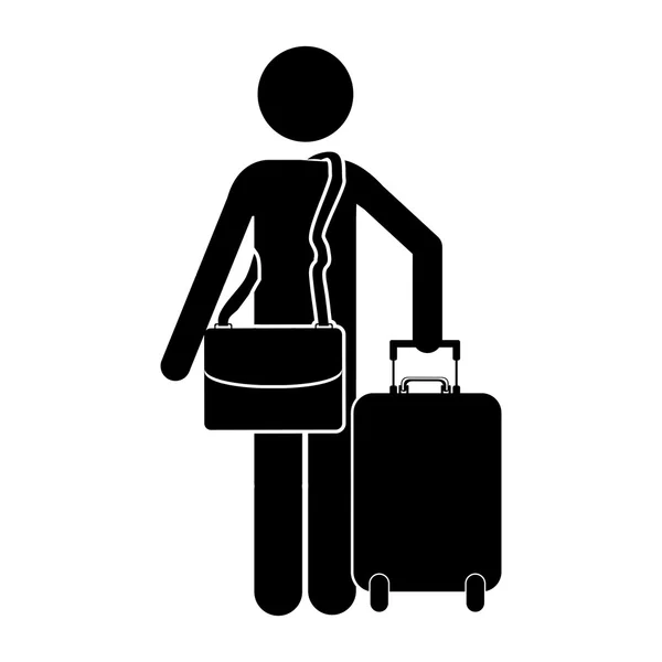 Imagen icono viajero o pasajero — Vector de stock