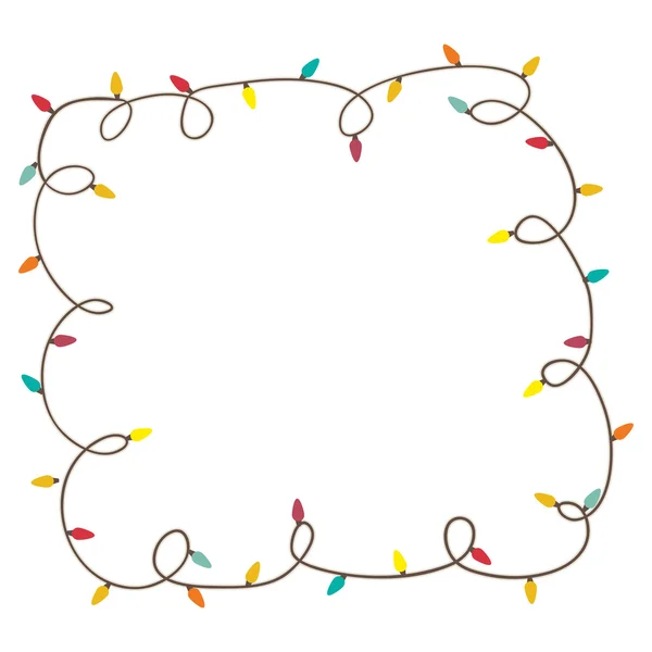 Kerstverlichting frame pictogramafbeelding — Stockvector