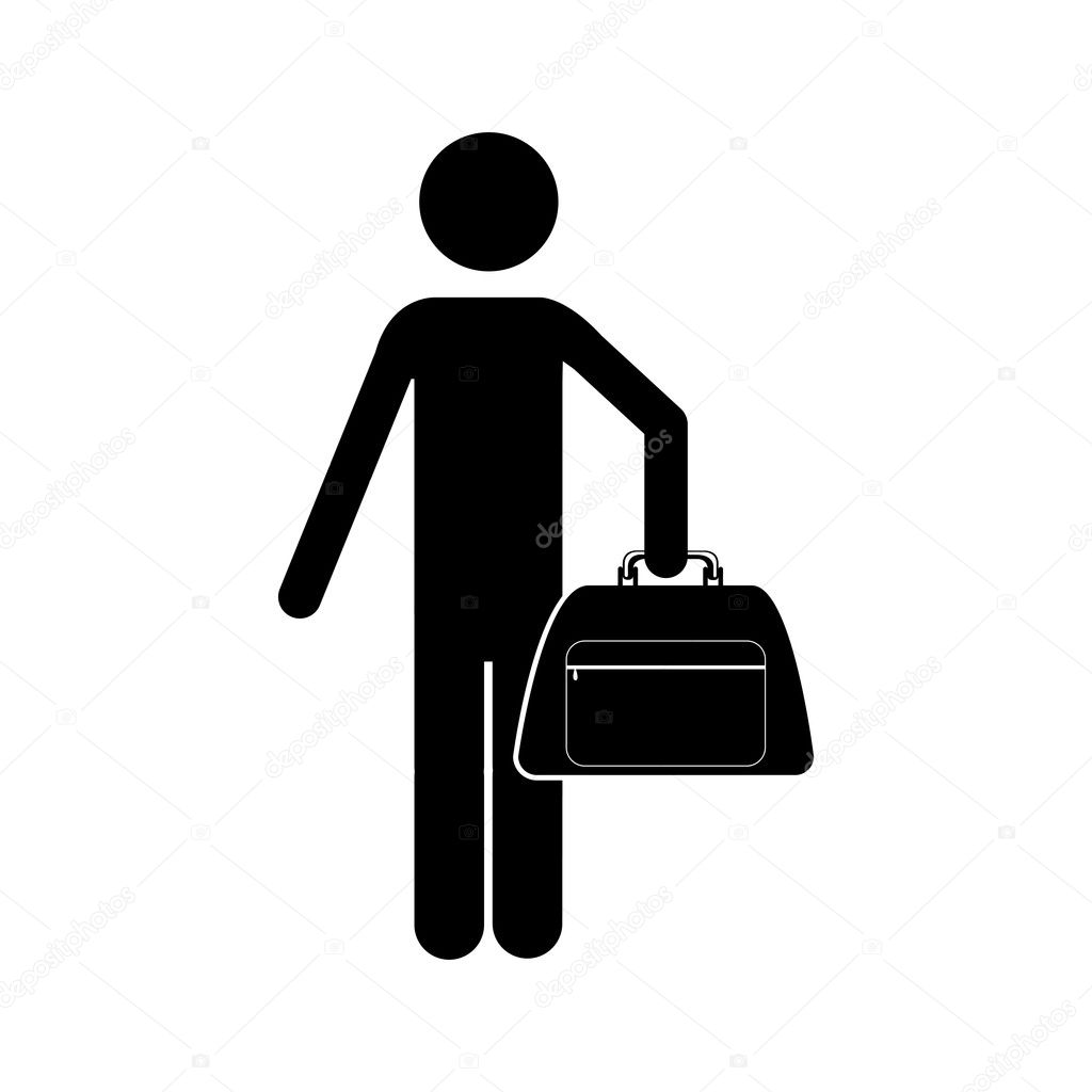 Traveler Or Passenger Icon Image — Stock Vector © Grgroupstock 128406380
