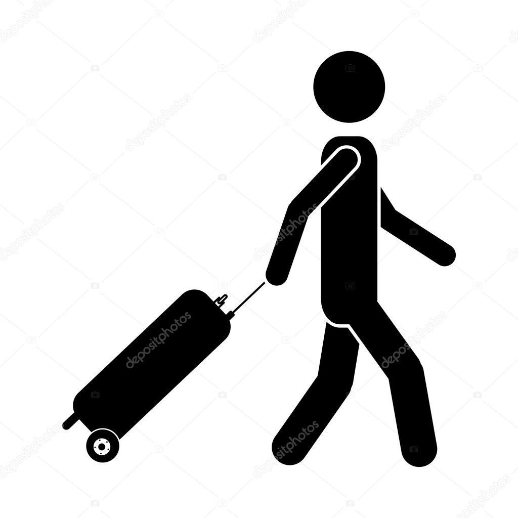 Traveler or passenger icon image — Stock Vector © grgroupstock 128406674