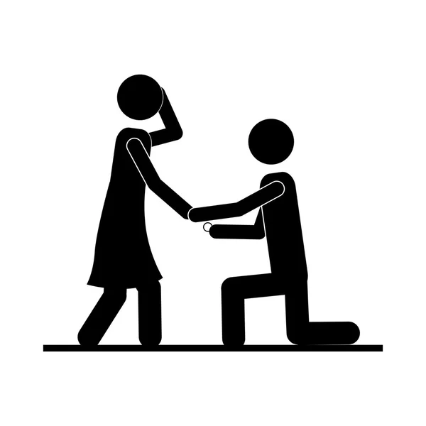 Homme et femme couple icône image — Image vectorielle