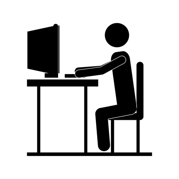 Imagen icono del ordenador — Vector de stock