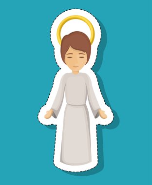 İsa'nın çocuk karikatür kutsal gece tasarım