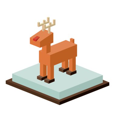 İzometrik Noel reindeer Tasarla