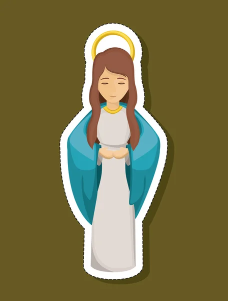 María de dibujos animados de diseño de noche santa — Vector de stock