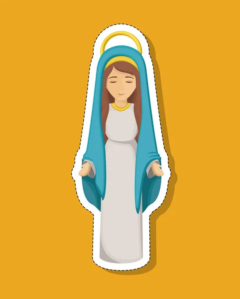 Marie dessin animé de conception de nuit sainte — Image vectorielle