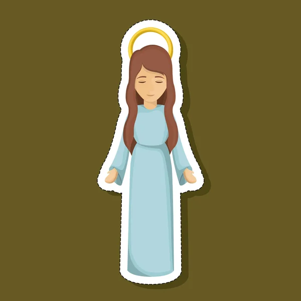 Desenhos animados de Mary do projeto da noite holy — Vetor de Stock