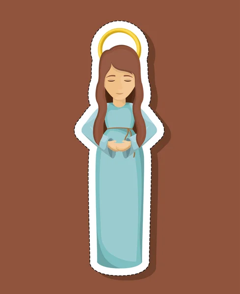 Mary cartoon van heilige nacht ontwerp — Stockvector