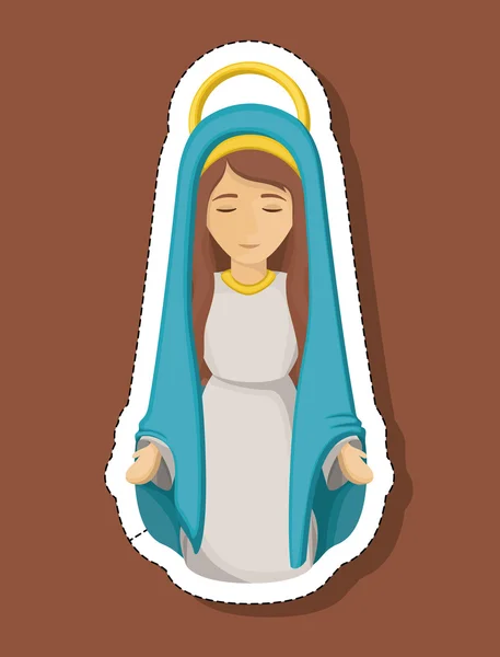 Mary karikatür kutsal gece tasarım — Stok Vektör