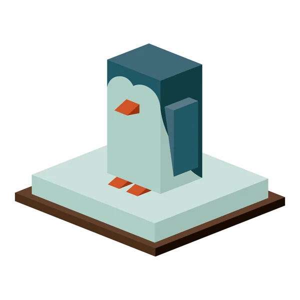 Izometrikus karácsonyi pingvin design — Stock Vector