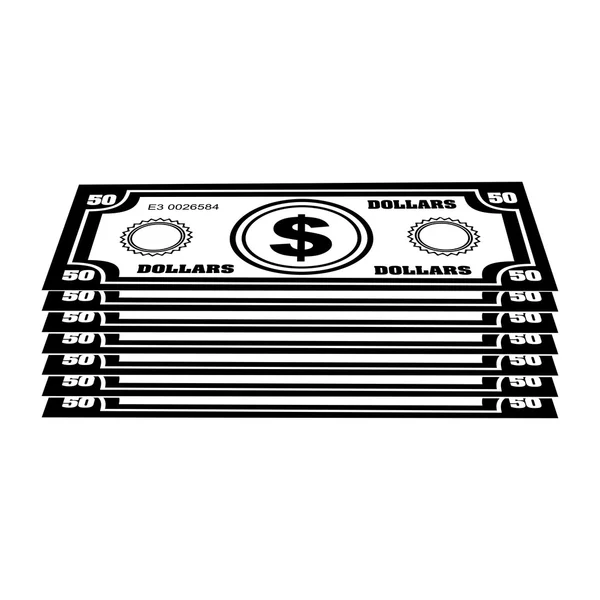 Dinero en efectivo icono de imagen — Vector de stock