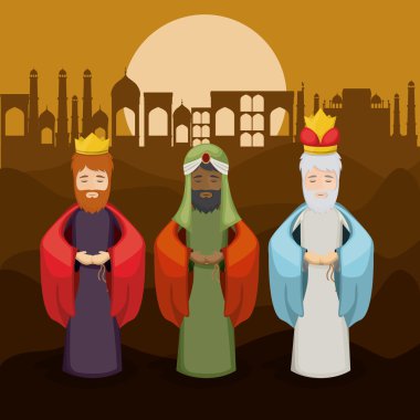 Üç wisemen cartoon tasarım