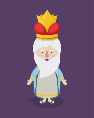 Wiseman karikatür mutlu Epifani gün tasarım