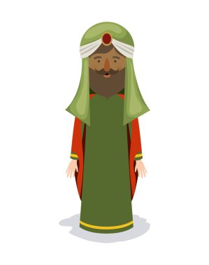 Wiseman karikatür mutlu Epifani gün tasarım