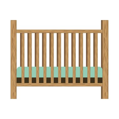 Bebek karyolası/beşik ile Ahşap korkuluk
