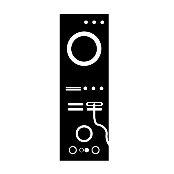 Télécommande silhouette noire avec boutons — Image vectorielle