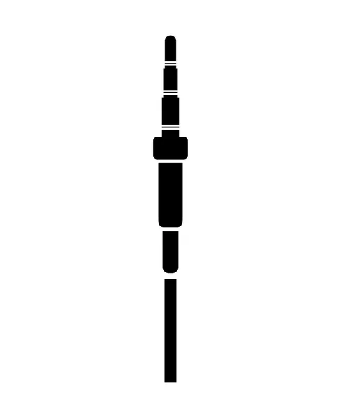 Чорний силует роз'єм роз'єму з кабелем — стоковий вектор