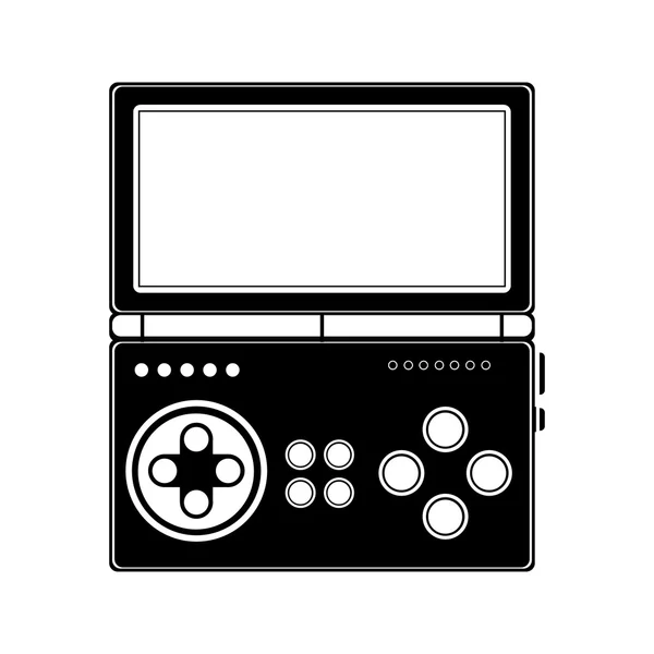 シルエット リモコン画面のゲーム — ストックベクタ